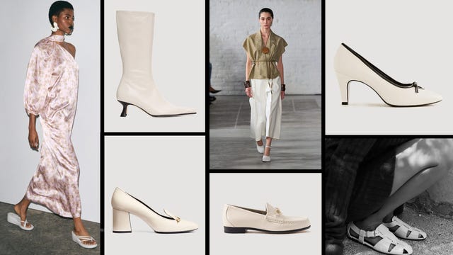 fashionforward clothing and footwear displayed in a collage format