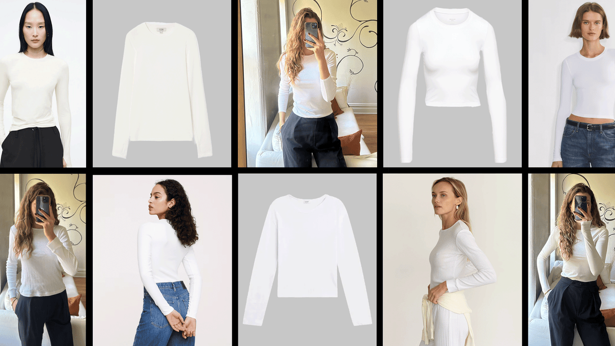 I Tried Five of the Most Popular White Long-Sleeve Shirts—This One Came Out on Top