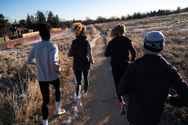 group of runners outside