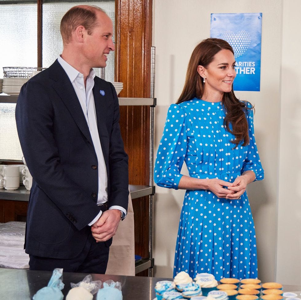 Kate Middleton Channels Princess Diana in a Bright Blue Polka-Dot