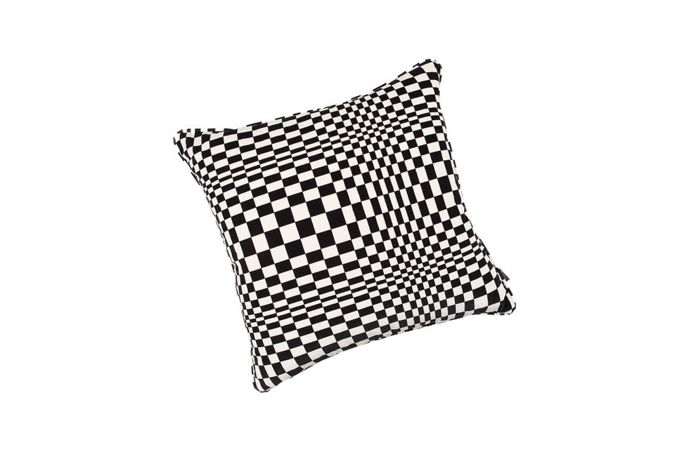 Black, Pillow, Furniture, Cushion, Font, Pattern, Throw pillow, Linens, Black-and-white, Home accessories, 