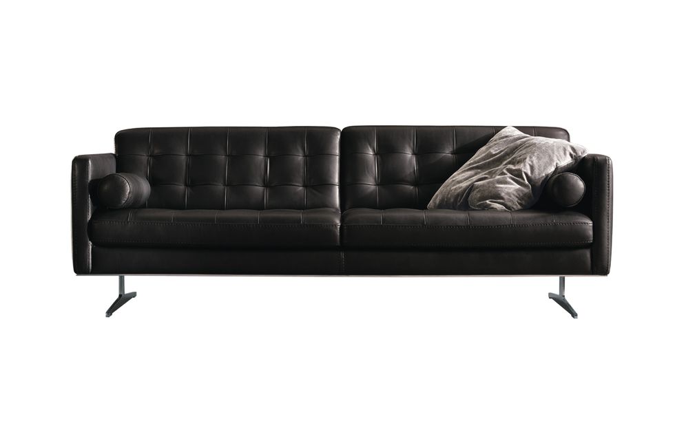 Couch, Furniture, Black, Sofa bed, Leather, studio couch, Room, Futon, Loveseat, Armrest, 