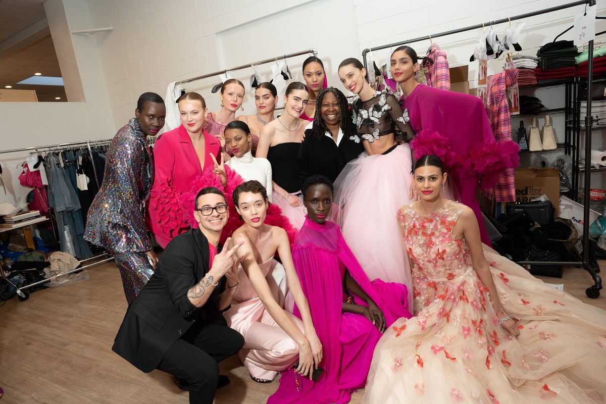 christian siriano whoopi goldberg breast cancer fashion pink aid charity