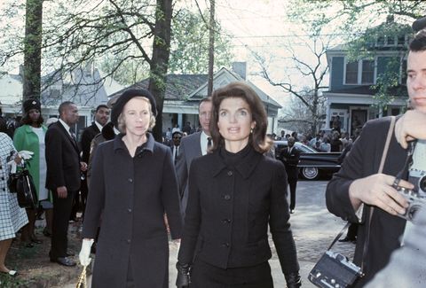 original caption mrs john f kennedy leaves the home of mrs martin luther king, jr, after paying her respects to the widow of the slain civil rights leader