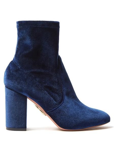 Footwear, Blue, Shoe, Boot, Leather, High heels, Electric blue, Suede, Leg, Denim, 