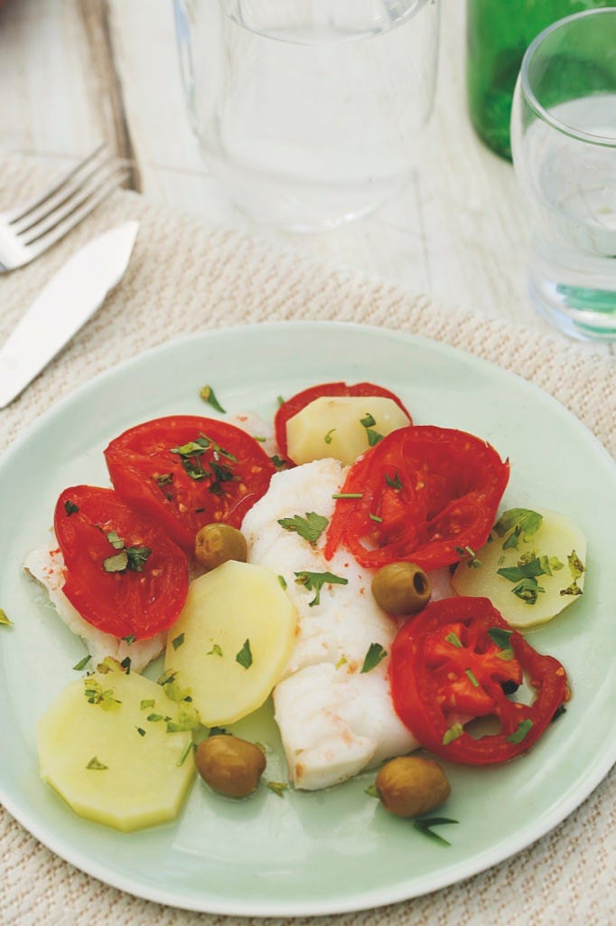 bacalao con tomate y patata