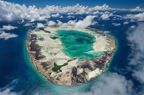 Het atol SaintJoseph een natuurgebied omringd door een zeereservaat in de archipel van de Seychellen