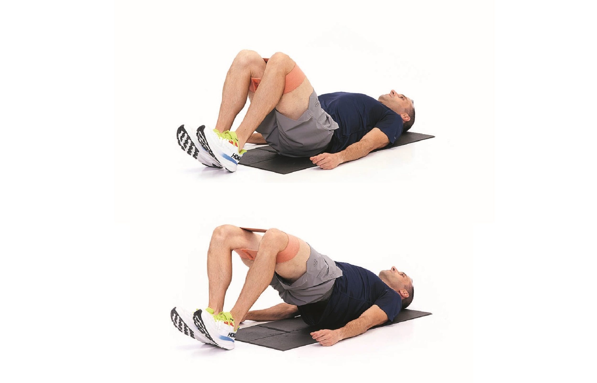 demonstration of a glute bridge exercise