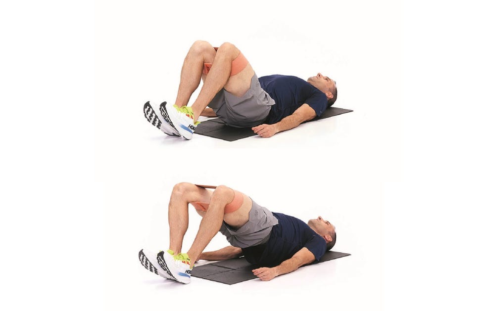 demonstration of a glute bridge exercise