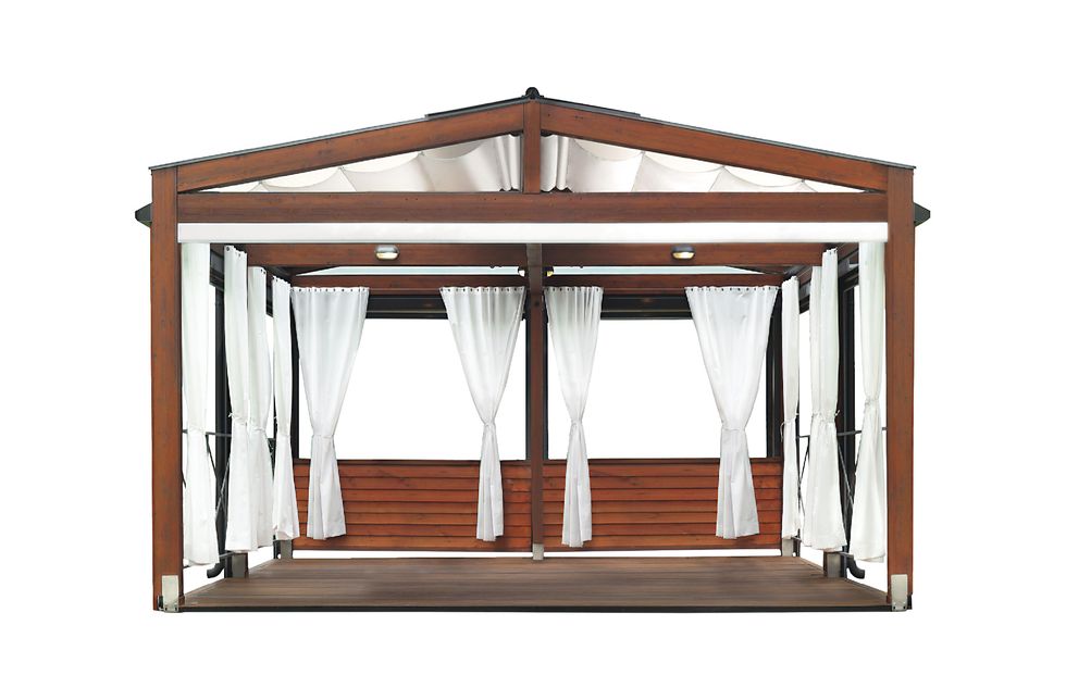 Rectangle, Wood, Window, Pavilion, Pergola, Gazebo, Building, Canopy bed, 