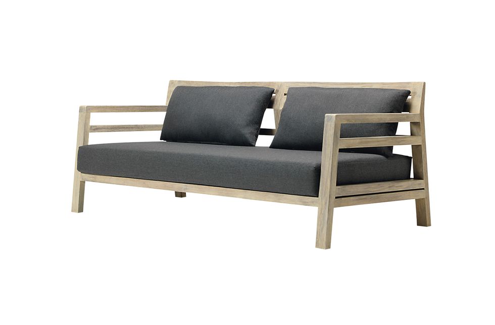 Furniture, Outdoor furniture, Chair, studio couch, Couch, Futon, Armrest, Sofa bed, Table, Beige, 