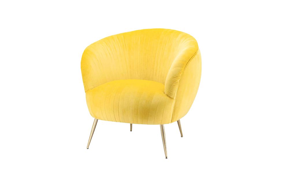 Yellow, Chair, Furniture, Club chair, Beige, 