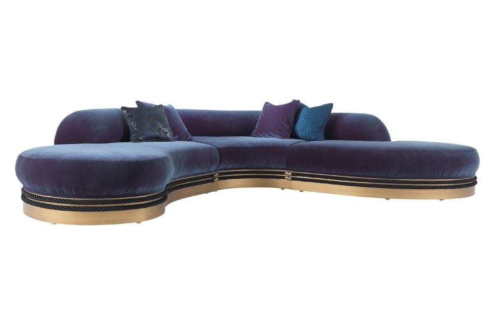 Furniture, Couch, studio couch, Chaise longue, Purple, Footwear, Leather, Sofa bed, Ottoman, Comfort, 