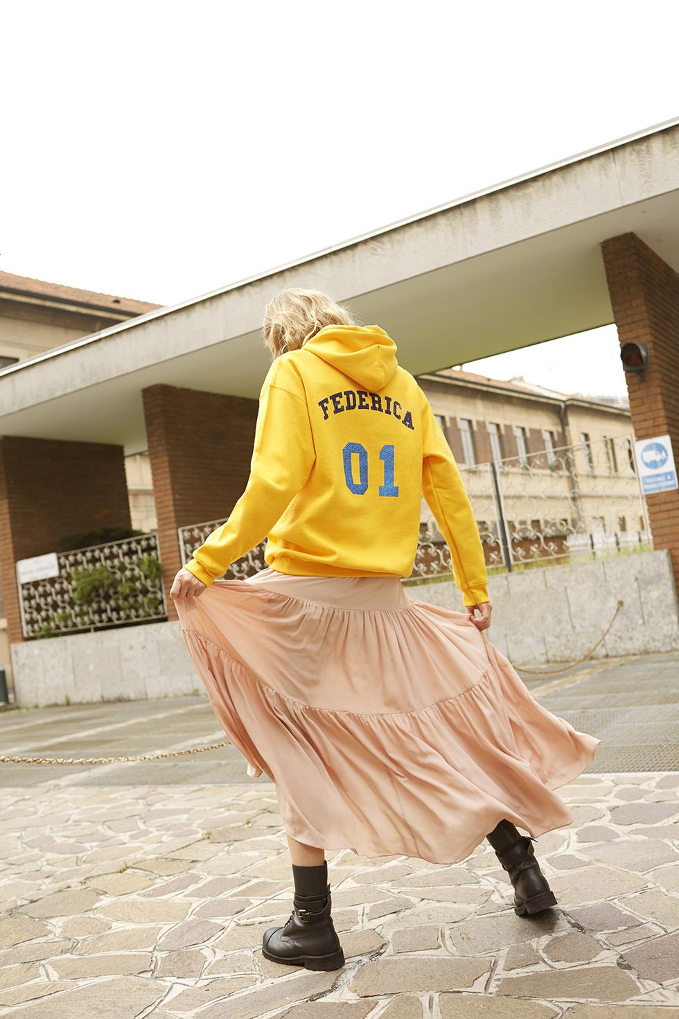 Yellow, Clothing, Fashion, Outerwear, Footwear, Joint, Costume, Street fashion, Photography, Cosplay, 