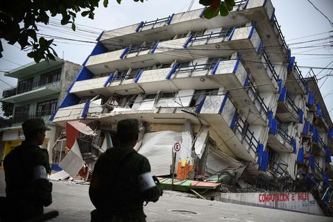 In Matas Romero in de Mexicaanse deelstaat Oaxaca raakte het Hotel Anhe Centro zwaar beschadigd door een aardbeving met een kracht van 82 op de Schaal van Richter