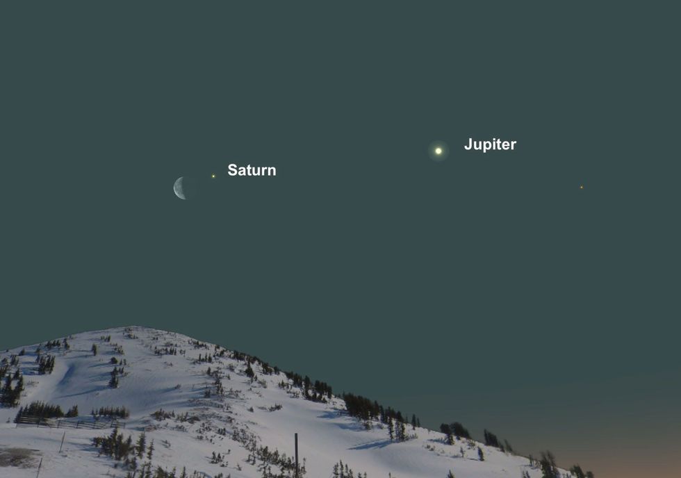 Aan het einde van de maand zal de maan naar de kant van Saturnus oversteken