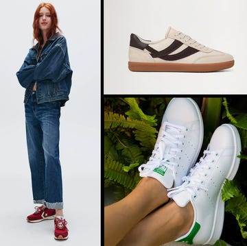 collection of various stylish sneakers showcased alongside a model in casual attire collection of various stylish sneakers showcased alongside a model in casual attire