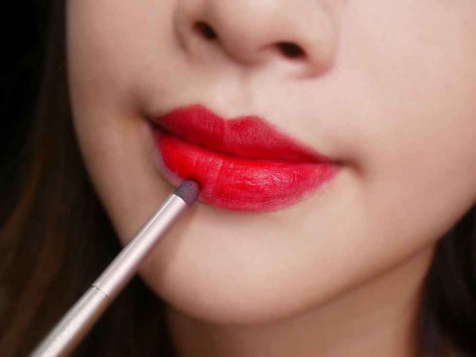 Lip, Red, Lip gloss, Lipstick, Cheek, Beauty, Mouth, Nose, Skin, Close-up, 