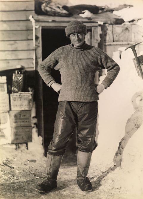 Een bemanningslid van de Terra Novaexpeditie poseert voor een portret