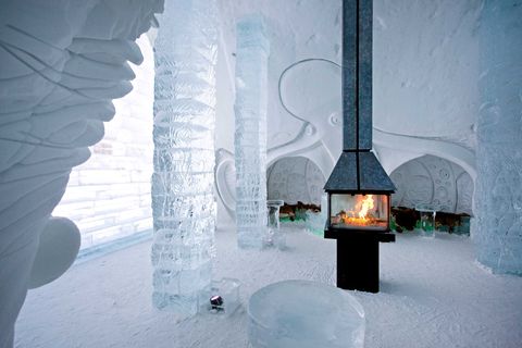 Ice hotel, Winter, Snow, Freezing, Ice, Building, Geological phenomenon, Arctic, 