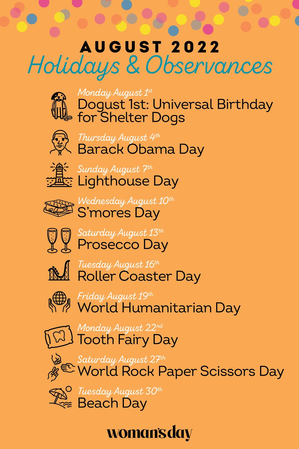 August 2022 Holidays and Observances - August Holiday Calendar