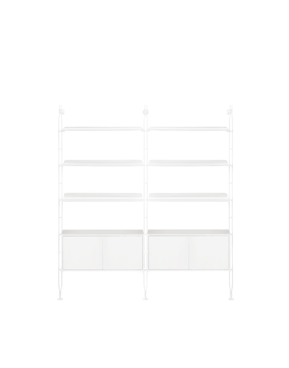 a white bookshelf