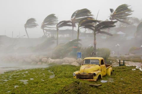 Orkaan Dennis takelde Key West in Florida in 2005 flink toe met windsnelheden tot wel 145 kmu
