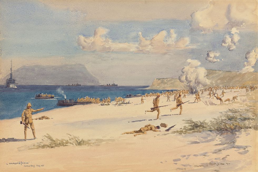 'Troops landing at Suvla Bay, Gallipoli, August 1915', Norman Wilkinson CBE