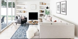Living room, Furniture, Room, White, Interior design, Property, Coffee table, House, Home, Table, 