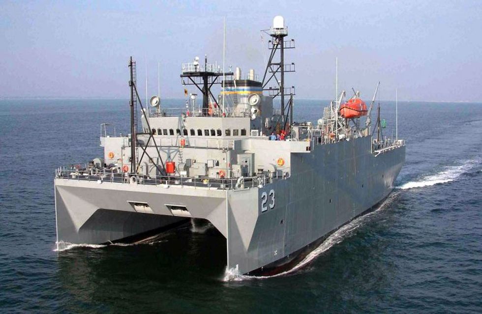090309 n 0000x 001washington march 9, 2009 the military sealift command ocean surveillance ship usns impeccable t agos 23 is one of five ocean surveillance ships that are part of the 25 ships in the military sealift command special mission ships program impeccable directly supports the navy by using both passive and active low frequency sonar arrays to detect and track undersea threats us navy photoreleased