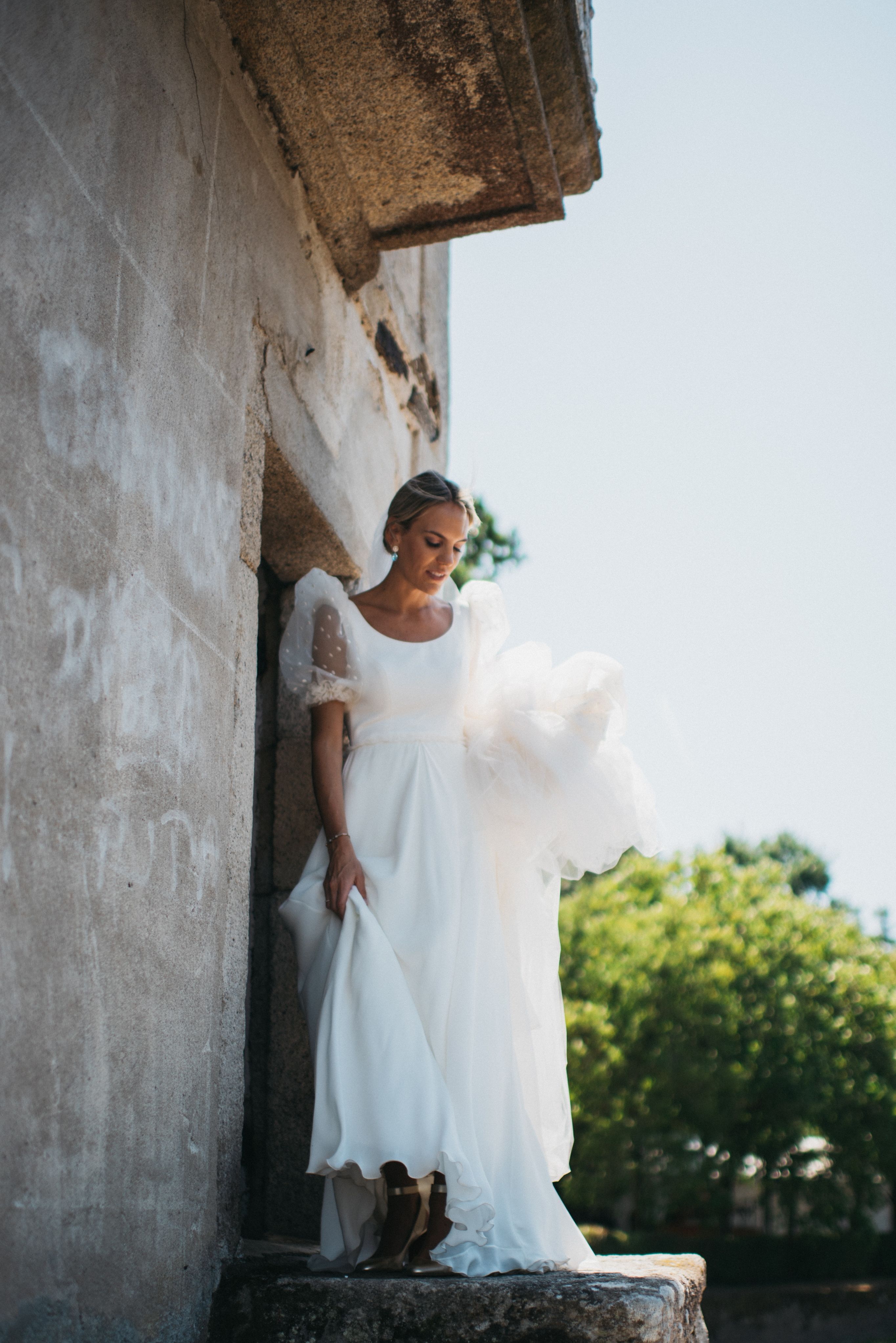La novia gallega con el vestido de plumeti más especial