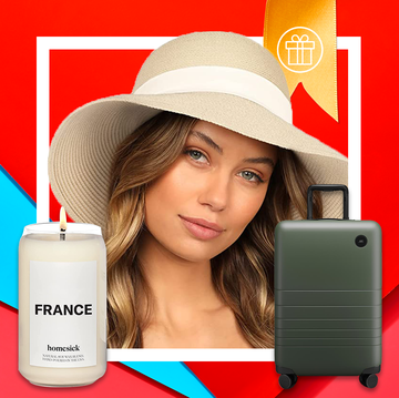 best travel gifts france candle suitcase and hat