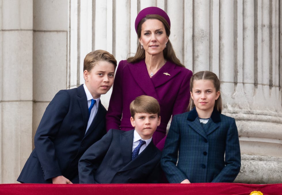 The Royal Family Watch Military Procession To Mark The 80th Anniversary Of VE Day