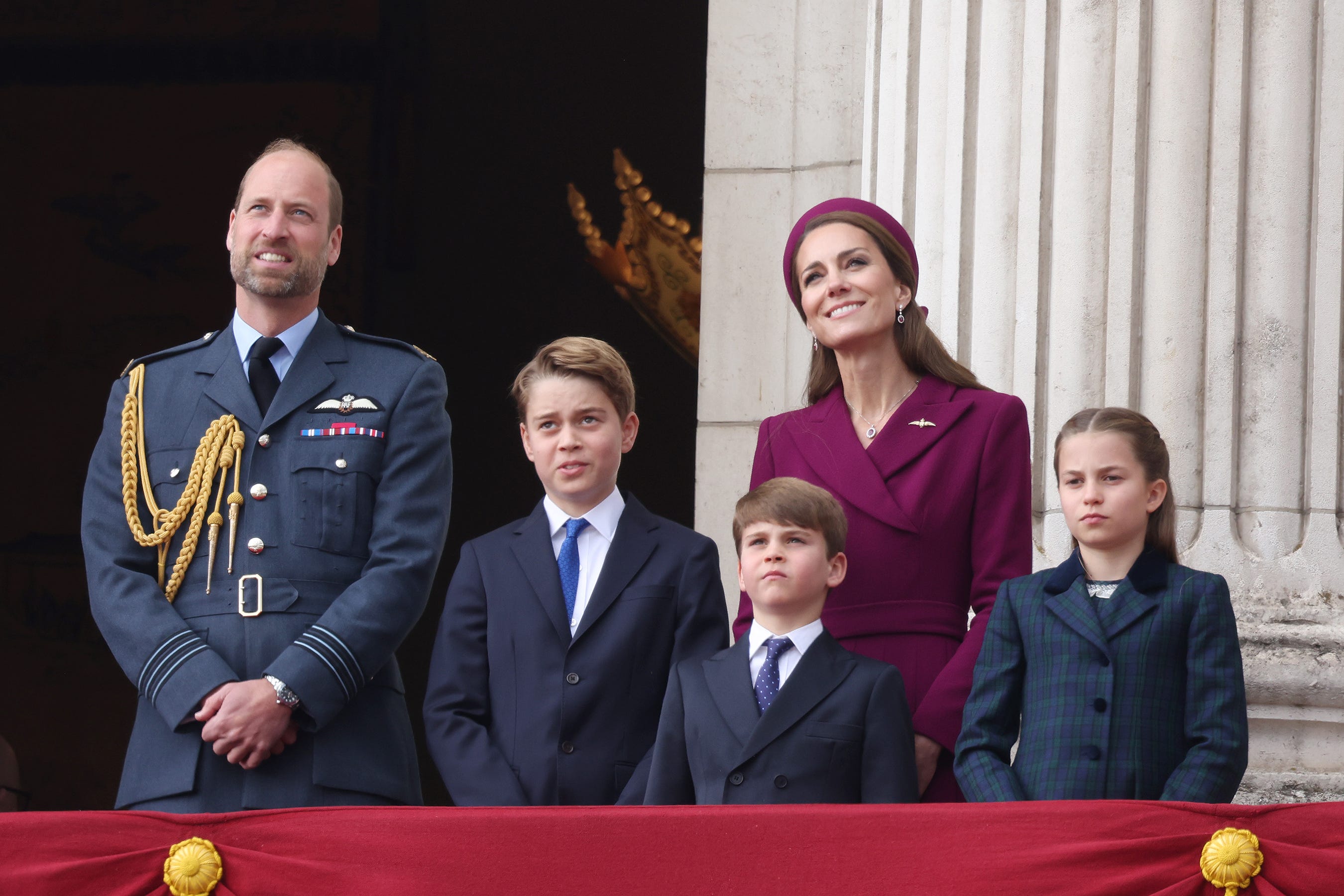 In Photos: Kate Middleton Wears Matching Burgundy Coatdress and Hat for VE  Day 80 Celebration