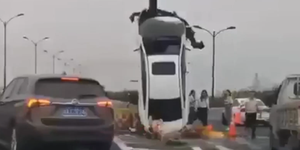 coche accidentado en china