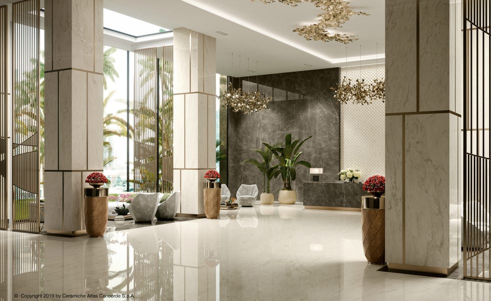 The wonder of the marble effect. From architecture to interior design