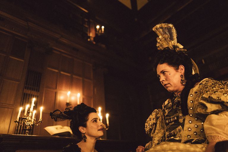 Olivia Colman as Queen Anne with Rachel Weisz as Lady Marlborough in The Favourite. 
