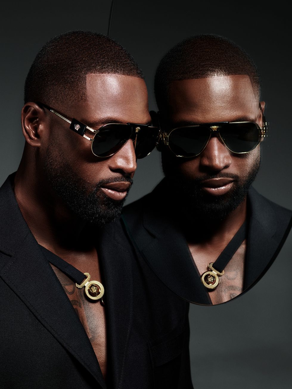 wade in the new versace eyewear campaign