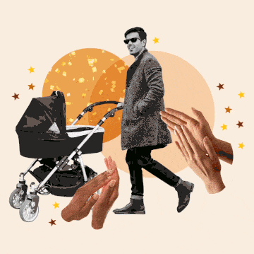 Product, Illustration, Baby carriage, Graphic design, Sitting, Fashion illustration, Technology, Wheelchair, Art, Pianist, 