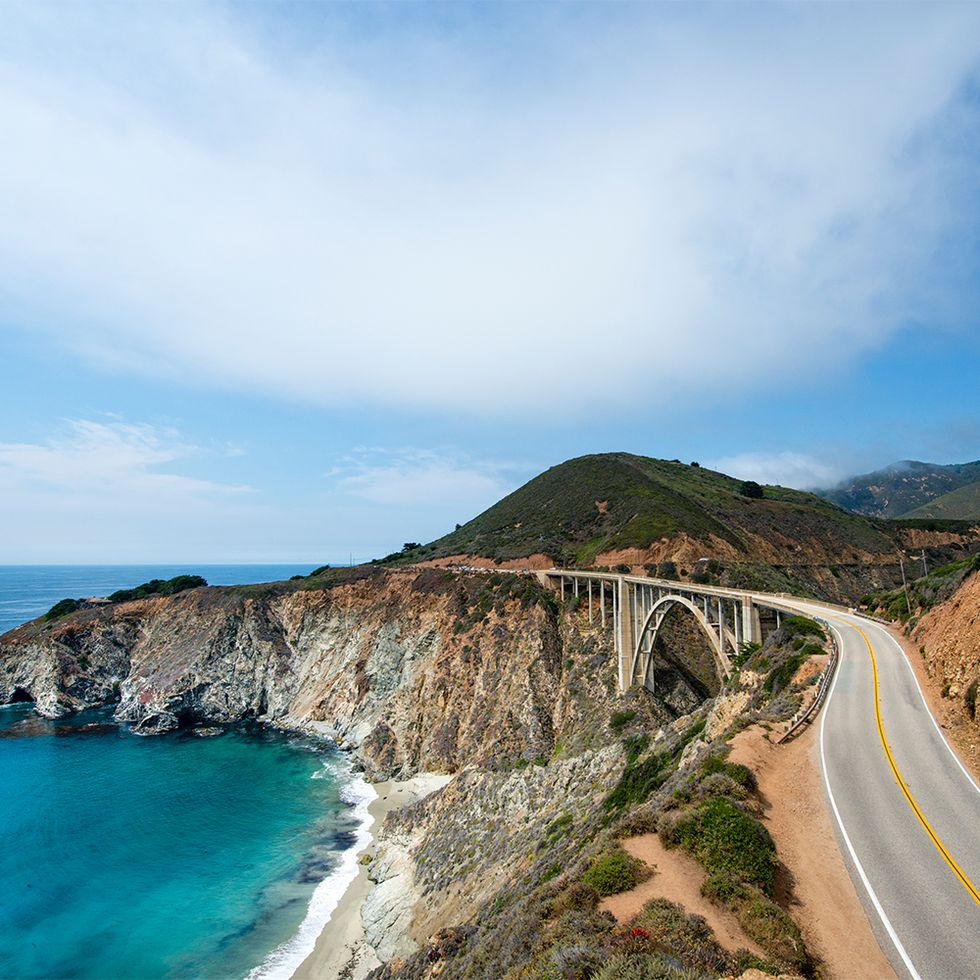 winding highway 1 along california coastline near big sur