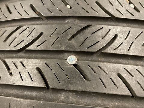 tire punctured with a screw