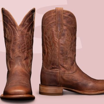 a pair of brown boots