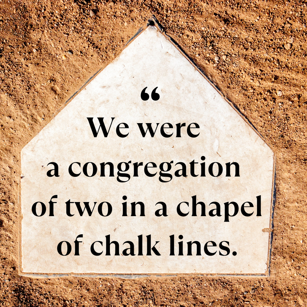 we were a congregation of two in a chapel of chalk lines