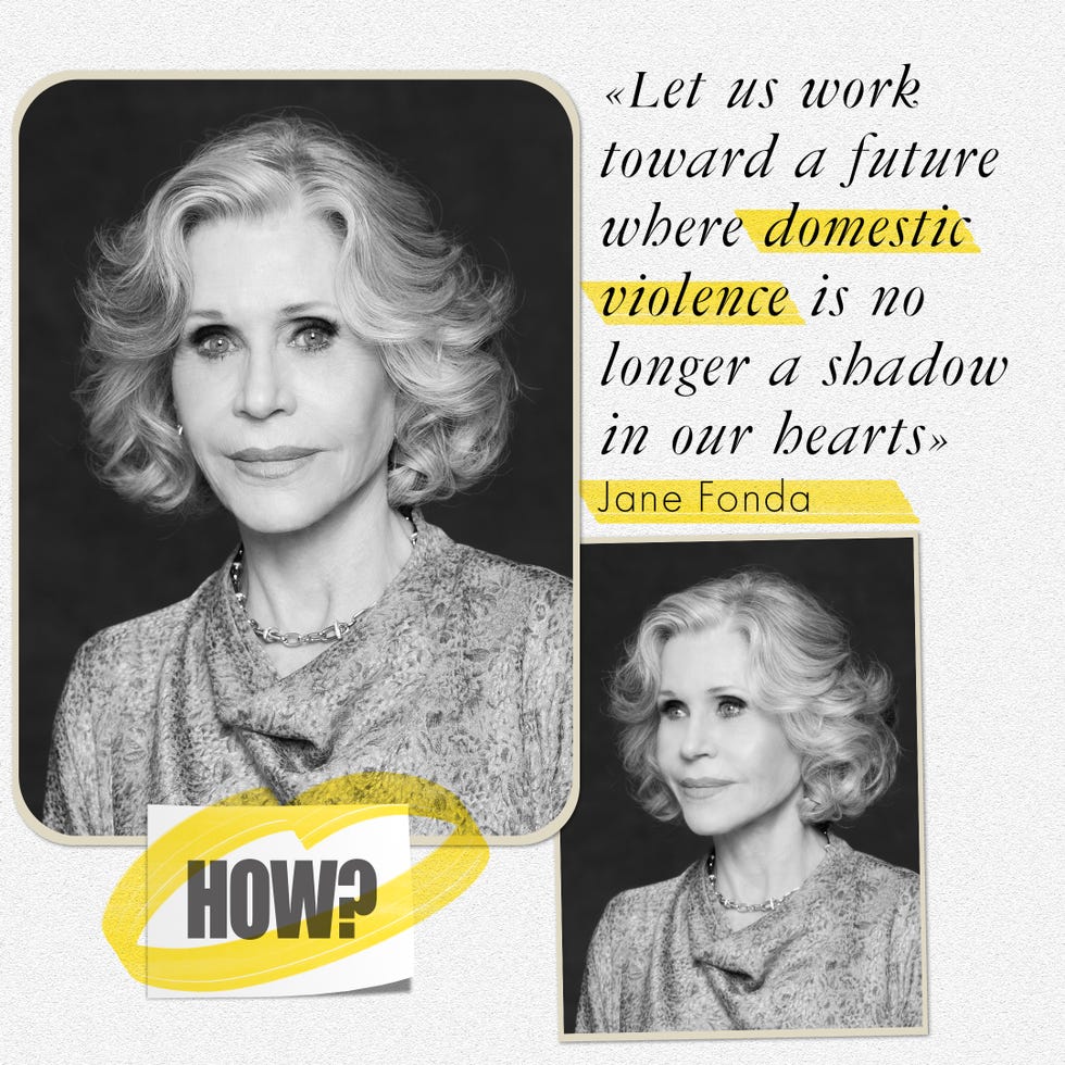 awareness campaign against domestic violence featuring a quote by jane fonda