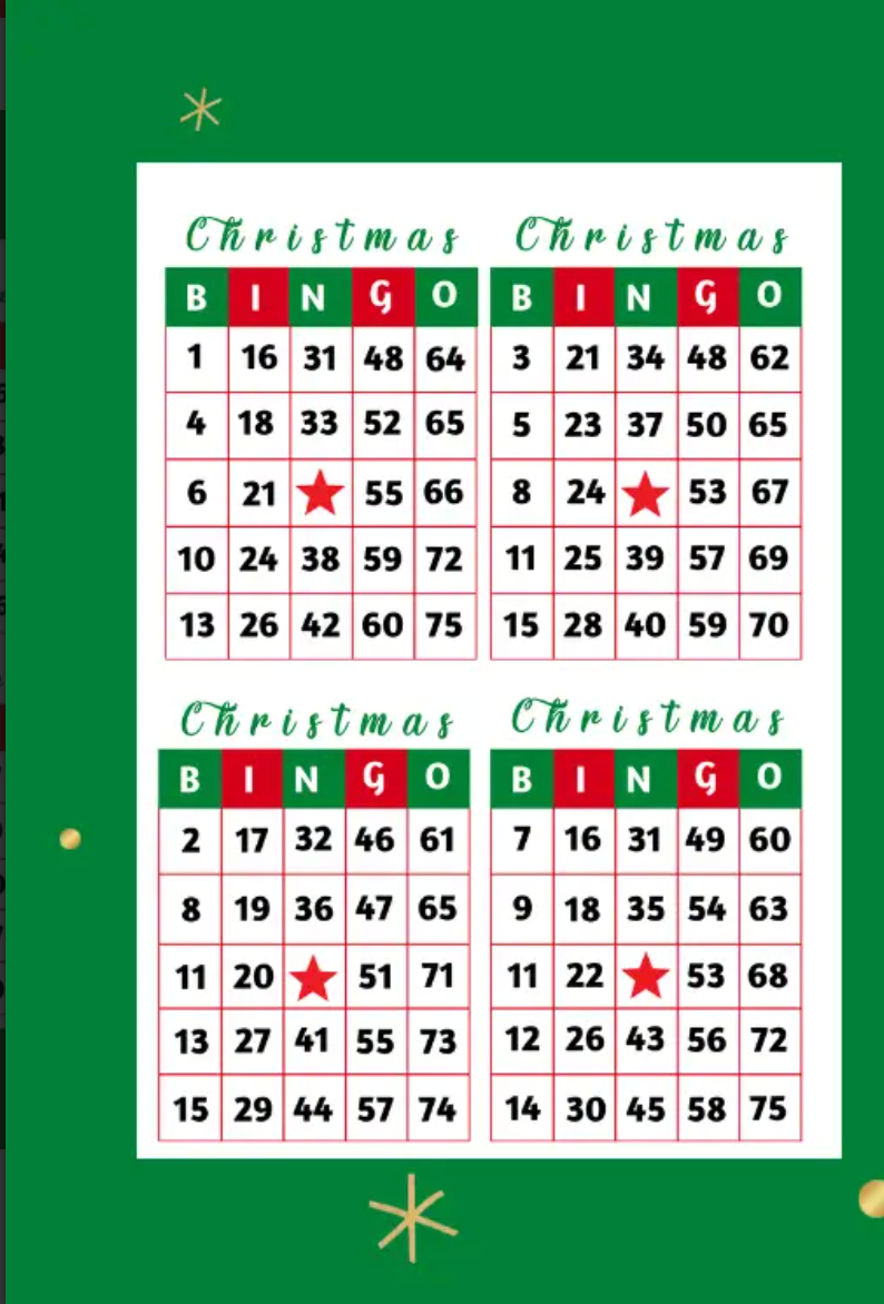 20 Best Free Printable Christmas Bingo Card Games 2024