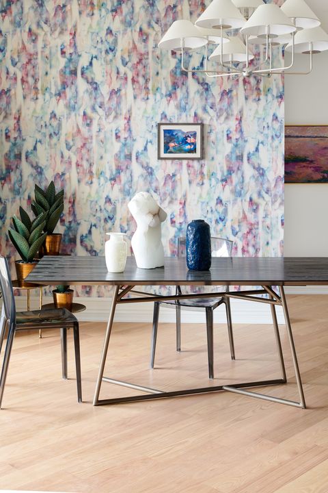 Furniture, Table, Room, Wall, Interior design, Floor, Wallpaper, Flooring, Coffee table, Tile, 