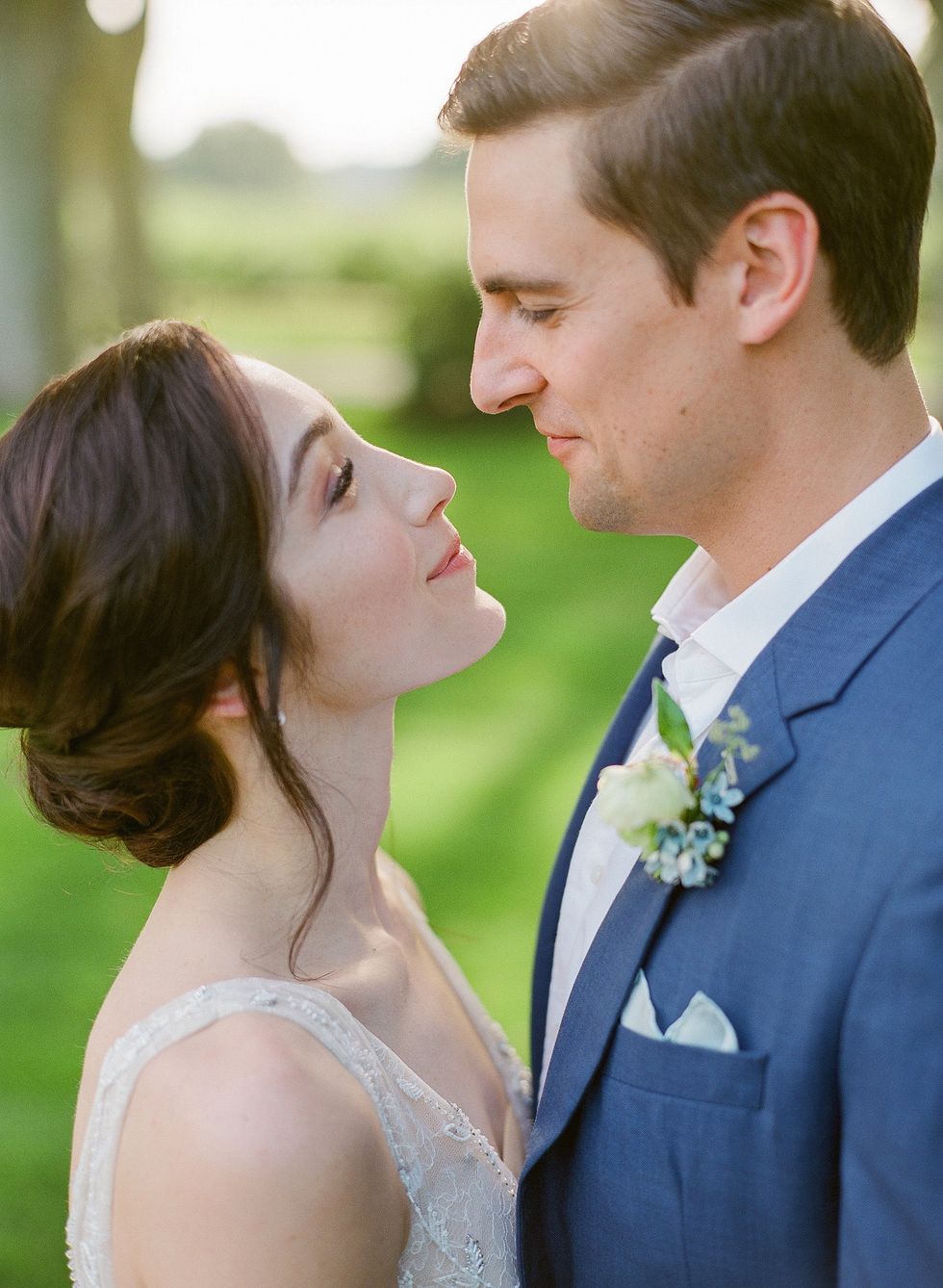 Photograph, Formal wear, Facial expression, Skin, Suit, Dress, Romance, Forehead, Ceremony, Gown, 