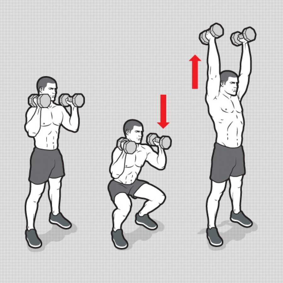 1 Dumbbell squat and press
