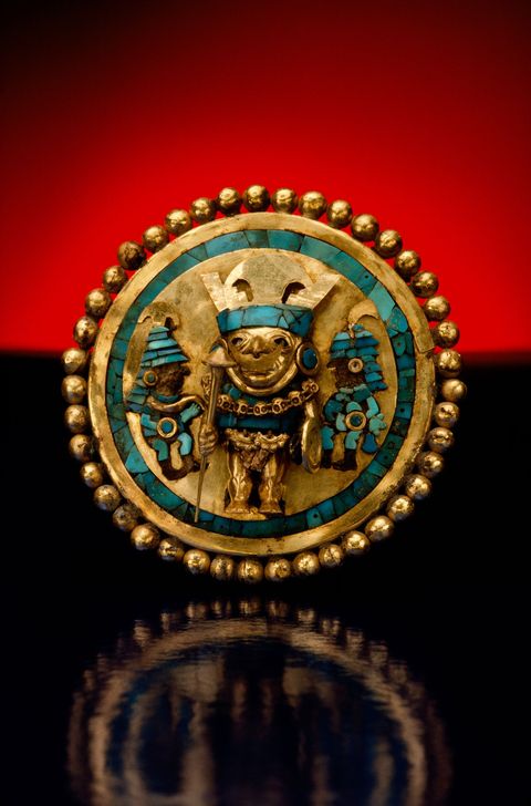 Dit Mocheornament werd ontdekt in een tombe bij Sipn in de buurt van het Peruaanse Chiclayo
