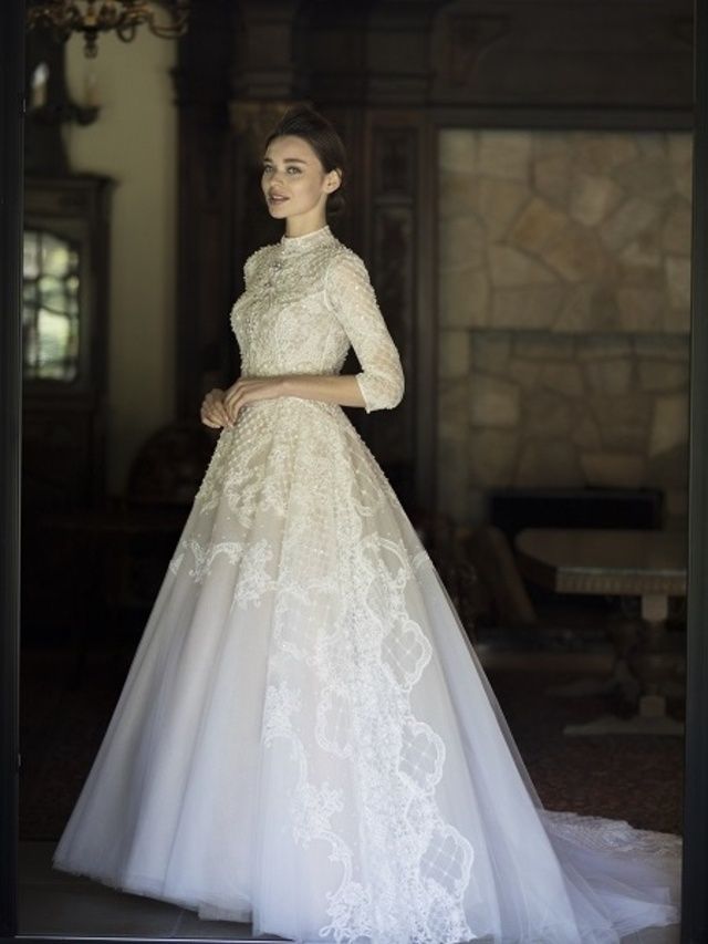 ［cavane wedding］ロングスリーブウェディングドレス二次会用ドレス